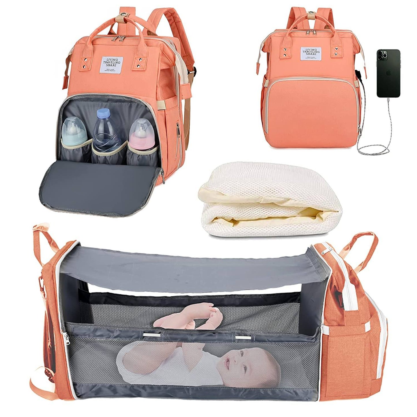 Sac à langer portatif | Berceau de voyage BabyNappy™ - SurfaceRangement